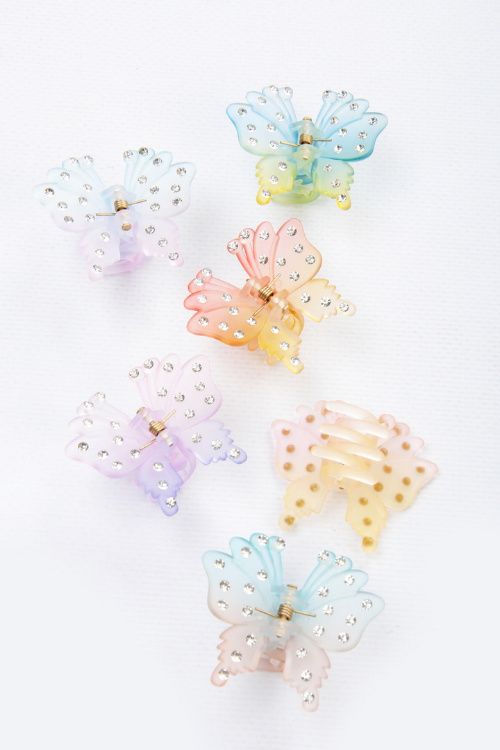 Краб матовий "метелик" зі стразами